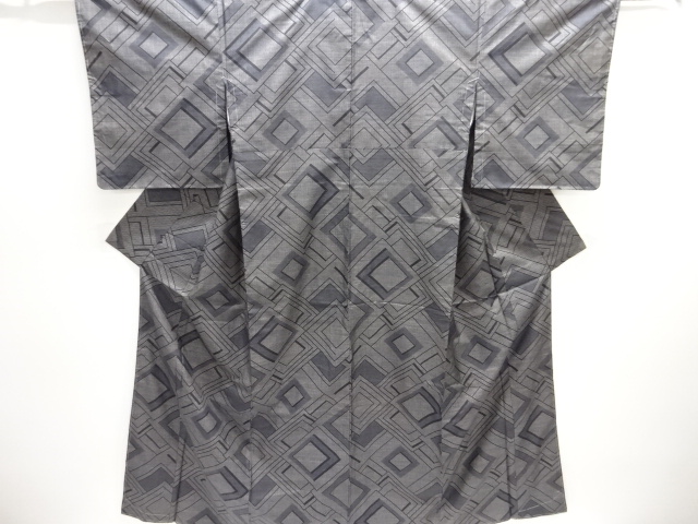 JAPANESE KIMONO / UNUSED / SILK / DORO OSHIMA TSUMUGI / WOVEN RHOMBUS